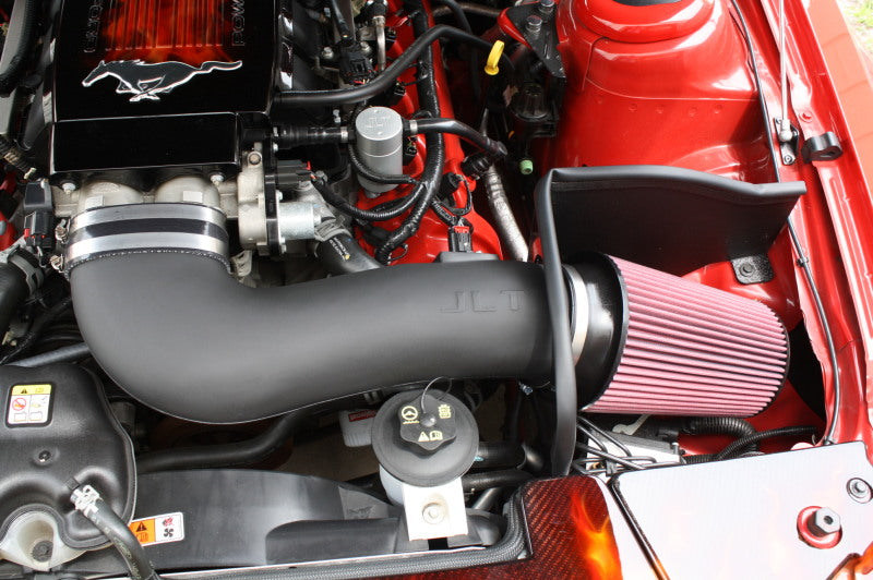 JLT 05-09 Ford Mustang GT Series 3 Black Textured Cold Air Intake Kit w/Red Filter - Tune Req