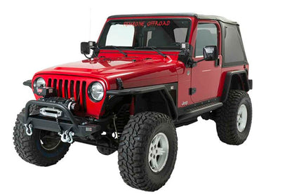 Fishbone Offroad 97-06 Jeep Wrangler TJ Rubicon Front Bumper W/Winch Guard - Blk Textured Powdercoat