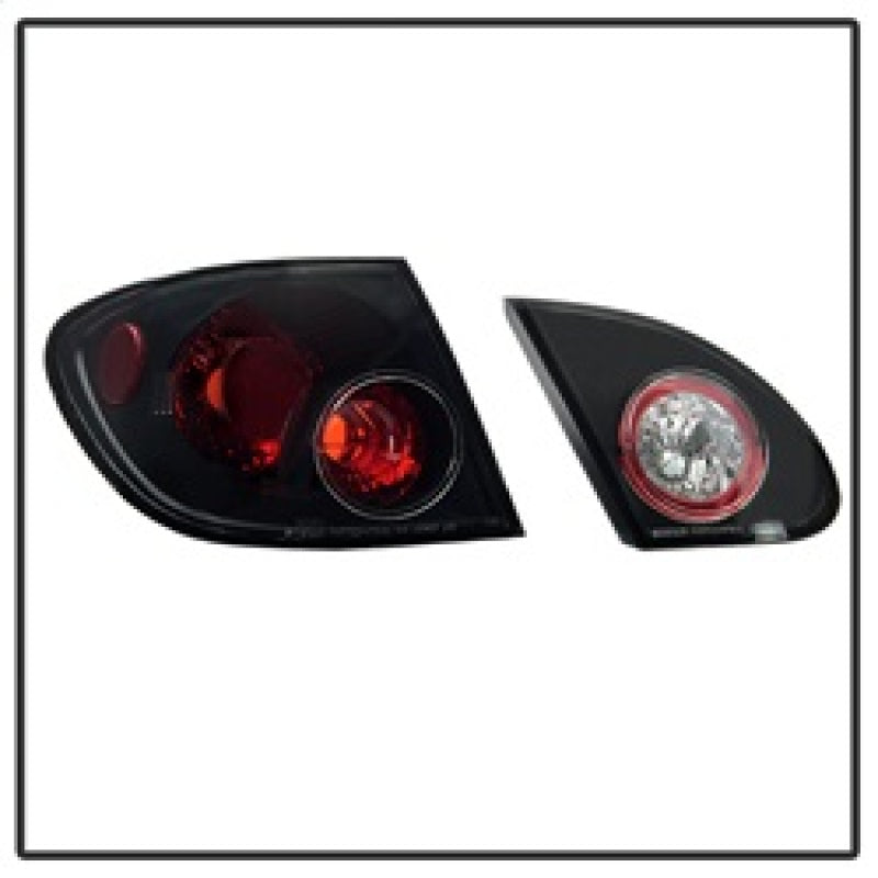 Spyder Toyota Corolla 03-08 Euro Style Tail Lights Black ALT-YD-TC03-BK