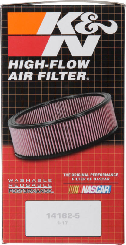 K&N Custom Oval Race Filter 5-1/8in FLG / 9in OD x 3-3/8in HW/VENT