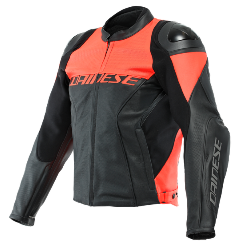 Dainese Racing 4 Leather Jacket Perforated Black/Fluorescent Red Size - 50