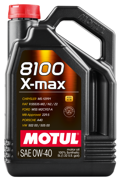 Motul 5L Synthetic Engine Oil 8100 0W40 X-MAX - Porsche A40