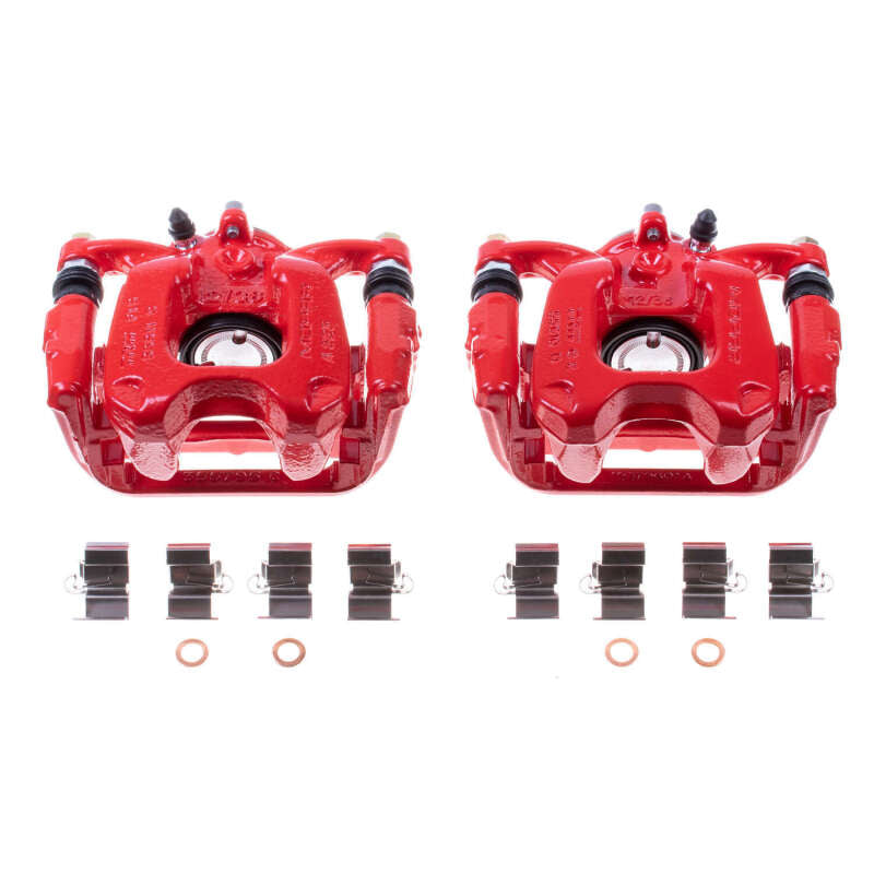 Power Stop 16-18 Fiat 500X Rear Red Calipers w/Brackets - Pair