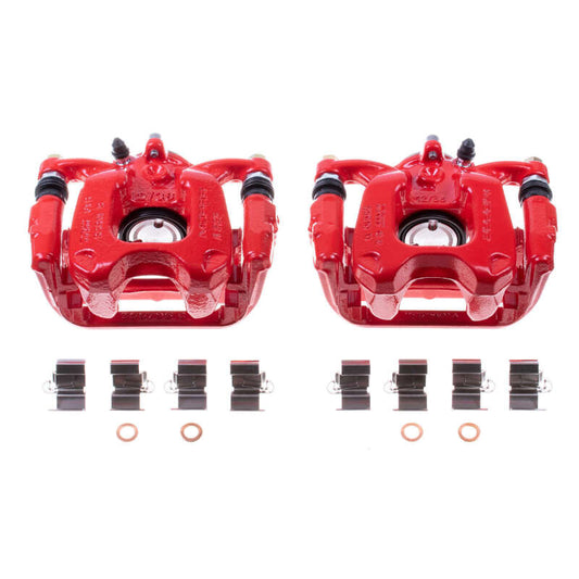 Power Stop 16-18 Fiat 500X Rear Red Calipers w/Brackets - Pair