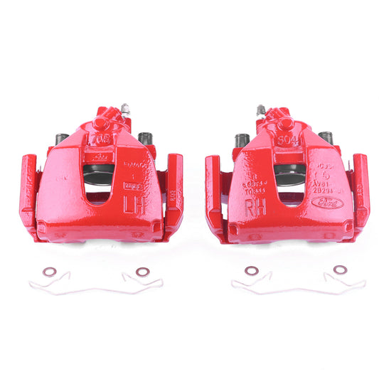 Power Stop 08-13 Mazda 3 Front Red Calipers w/Brackets - Pair