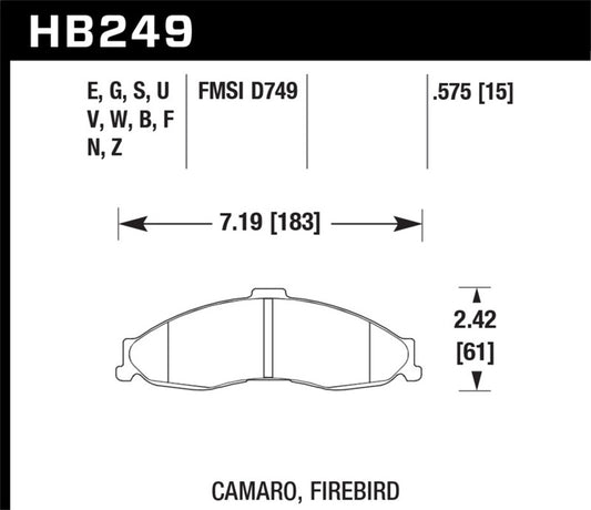 Hawk 98-02 Pontiac Firebird DTC-70 Race Rear Brake Pads