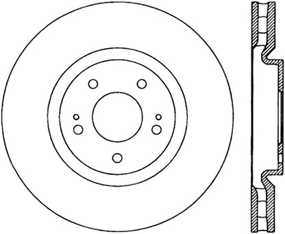 StopTech 03-06 Mitsubishi Lancer SportStop Cryo Slotted & Drilled Front Left Rotor