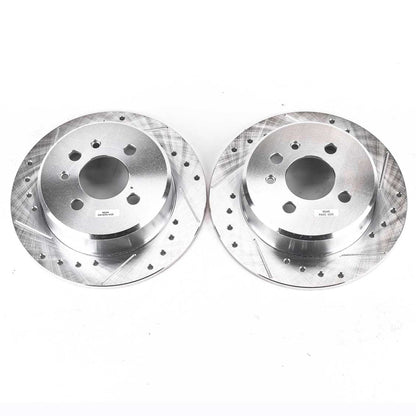 Power Stop 1991 BMW 318i Rear Evolution Drilled & Slotted Rotors - Pair