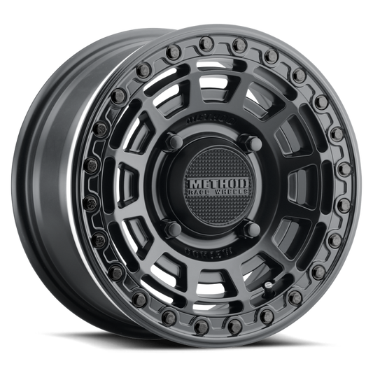 Method MR415 Beadlock 15x10 / 6+4/25mm Offset / 4x156 / 132 CB Matte Black Wheel - Gloss Black Ring