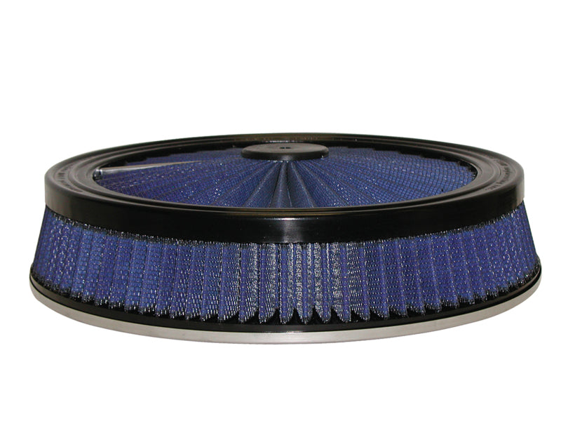 aFe MagnumFLOW Air Filters Round Racing P5R A/F TOP Racer 14D x 3H (Blk/Blue) - Precision R