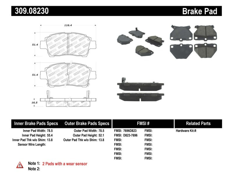 StopTech Performance 00-05 Celica GT-S Rear Brake Pads