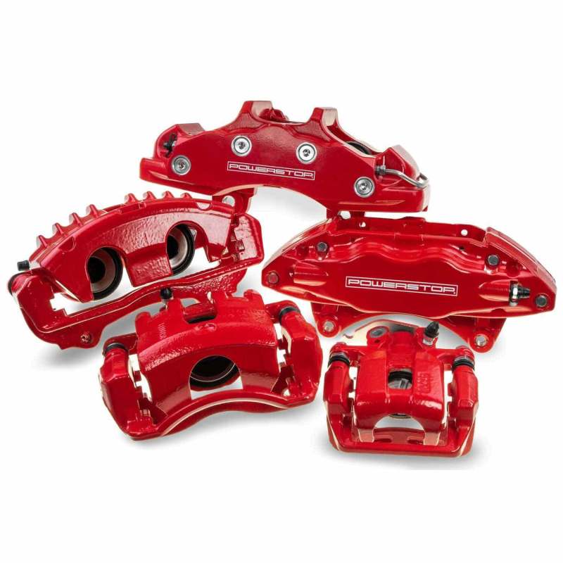 Power Stop 2001 Infiniti I30 Rear Red Calipers w/Brackets - Pair