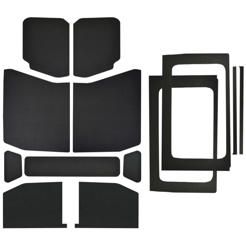 DEI 18-23 Jeep Wrangler JL 4-Door Boom Mat Complete Headliner Kit - 13 Piece - Black Leather Look