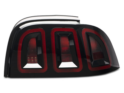 Raxiom 96-98 Ford Mustang Icon LED Tail Lights- Black Housing (Smoked Lens)