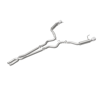 MagnaFlow Cat Back, SS, 2.5in, Competition, Dual Split Polished 4.5in Tips 2015 Ford Mustang V6 3.7L