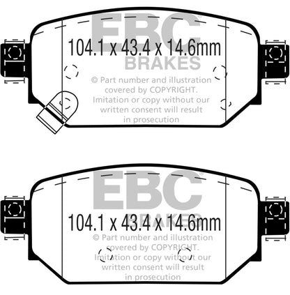 EBC 2017+ Mazda 3 2.0L Yellowstuff Rear Brake Pads