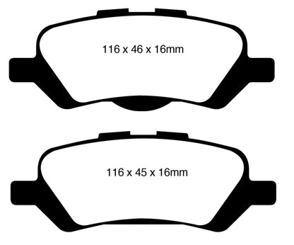 EBC 08+ Toyota Venza 2.7 Yellowstuff Rear Brake Pads