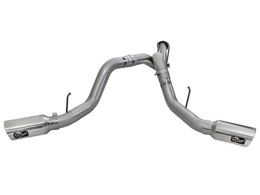 aFe LARGE BORE HD 4in 409-SS DPF-Back Exhaust w/Polished Tip 11-14 Ford Diesel Trucks V8-6.7L (td)