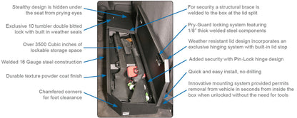 Tuffy Chevrolet Silverado & Gmc Sierra Underseat Lockbox Full Length W/ Keyed Lock For