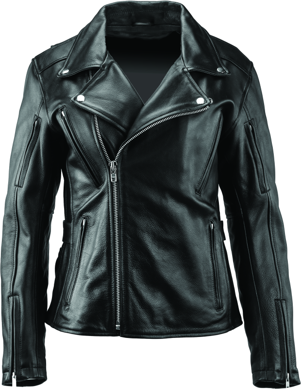 River Road Ironclad Classic Leather Jacket Black Womens - Large