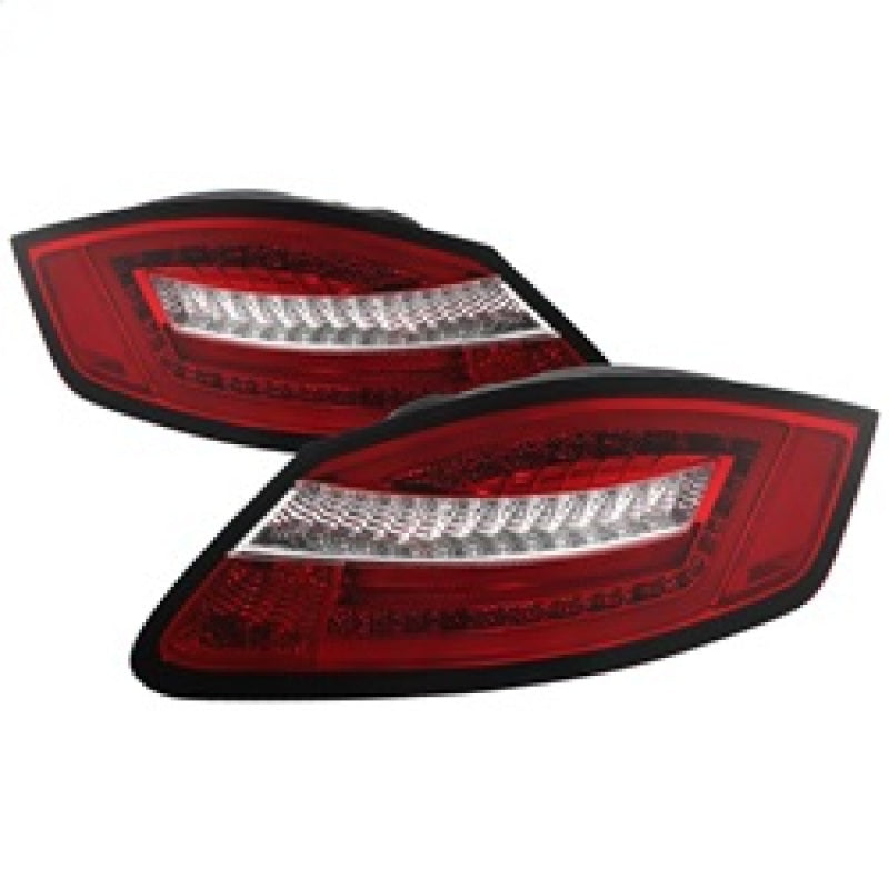 Spyder Porsche 987 Cayman 06-08 / Boxster 05-08 LED Tail Lights - Red Clear ALT-YD-P98705-LED-RC