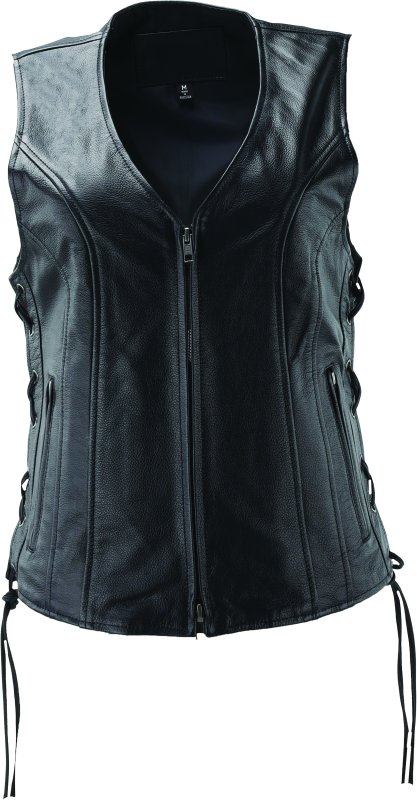 River Road Sapphire Leather Vest Black Womens - Large