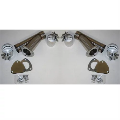 Granatelli 4.0in Stainless Steel Manual Dual Exhaust Cutout Kit w/Slip Fit & Band Clamps