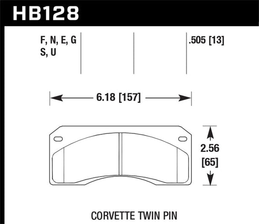 Hawk DTC-60 Race Brake Pads - Ferro-Carbon Black Powder Coat High Dust - 0.505in Thick