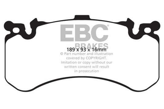 EBC 11+ Audi A8 Quattro 6.3 (Cast Iron Rotors) Yellowstuff Front Brake Pads