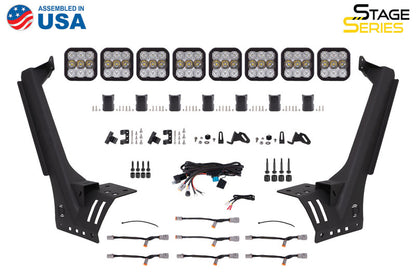 Diode Dynamics Jeep JL SS5 Pro CrossLink Windshield - Yellow Combo Lightbar Kit