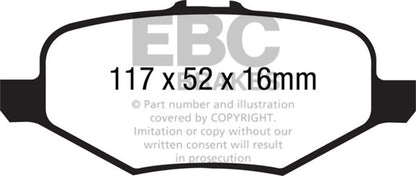 EBC 13+ Ford Explorer 3.5 Twin Turbo 4WD Ultimax2 Rear Brake Pads