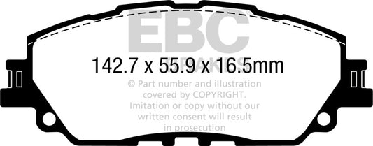 EBC 19+ Lexus ES300H 2.5L Hybrid Ultimax Front Brake Pads