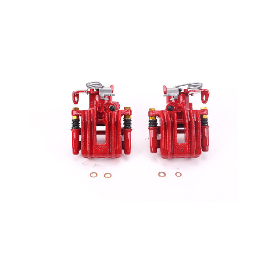 Power Stop 98-04 Audi A6 Quattro Rear Red Calipers w/Brackets - Pair