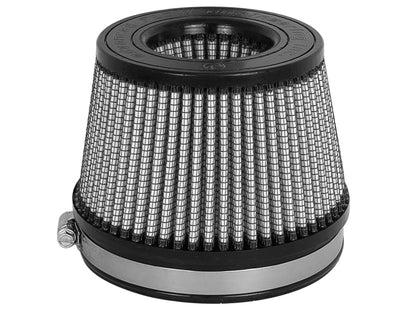 aFe MagnumFLOW Dry S Air Filter 5in. F x 5-3/4in. B x 4-1/2in. T (INV) x 3-1/2in. H - Precision R