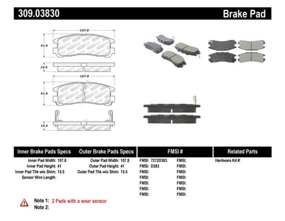 StopTech Performance 4/89-99 Mitsubishi Eclipse GST Rear Brake Pads