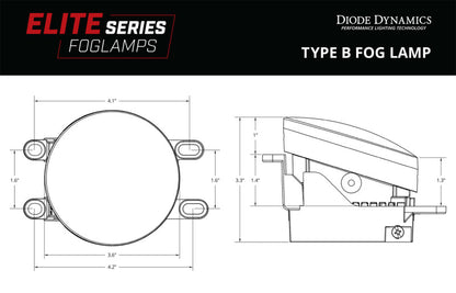 Diode Dynamics Elite Series Type B Fog Lamps - Yellow (Pair)