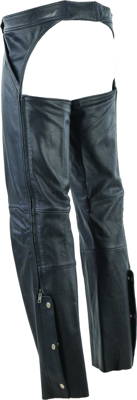 River Road Plains Leather Chaps Black - Large