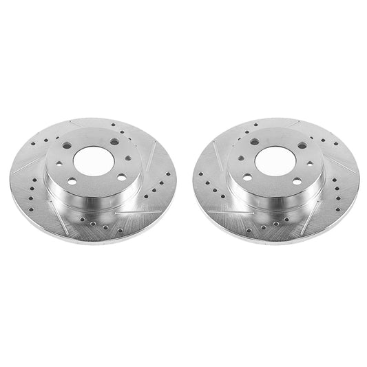 Power Stop 12-18 Fiat 500 Rear Evolution Drilled & Slotted Rotors - Pair