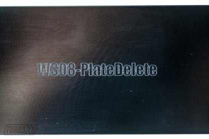 Turbo XS 08-14 Subaru WRX/STi Billet Aluminum License Plate Delete Black Machined STi Logo