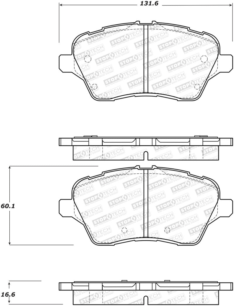 StopTech Performance 14-18 Ford Fiesta Front Brake Pads