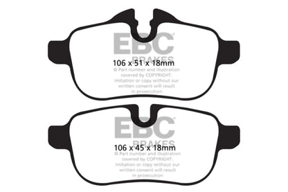 EBC 09+ BMW Z4 3.0 (E89) Greenstuff Rear Brake Pads