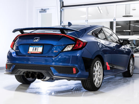 AWE Tuning 2016+ Honda Civic Si Touring Edition Exhaust w/Front Pipe & Triple Diamond Black Tips - Precision R