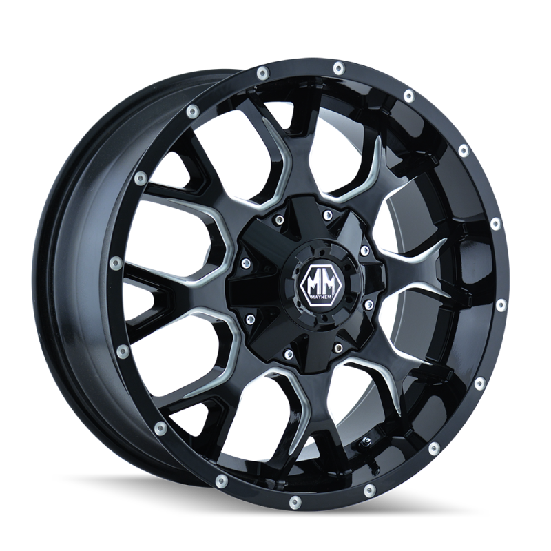 Mayhem 8015 Warrior 20x10 / 6x135 BP / -25mm Offset / 106mm Hub Black w/ Milled Spokes Wheel