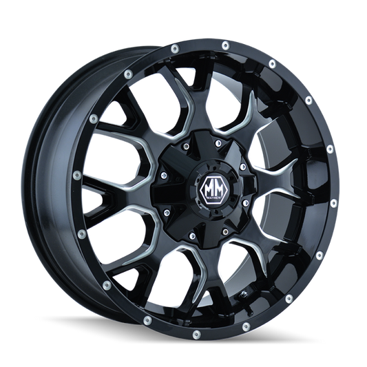 Mayhem 8015 Warrior 18x9 / 5x150 BP / -12mm Offset / 110mm Hub Black w/ Milled Spokes Wheel