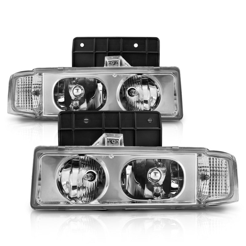 ANZO 1995-2005 Chevrolet Astro Van Crystal Headlights Chrome 1pc