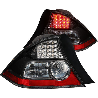 ANZO 2004-2005 Honda Civic LED Taillights Black