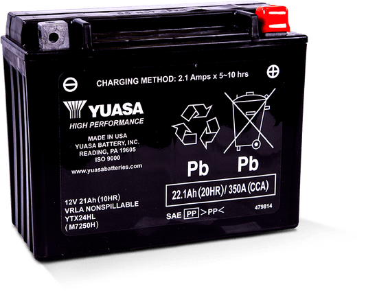 Yuasa YTX24HL Maintenance Free AGM 12 Volt Battery