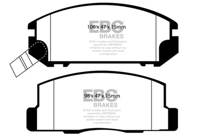 EBC 99-02 Toyota MR2 1.8 Greenstuff Rear Brake Pads