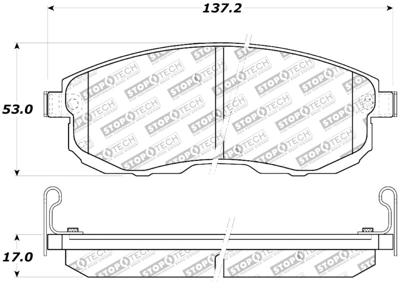 StopTech Performance 02-05 Infiniti G35 / 07-09 Nissan Altima/Sentra / 6/02-05 350Z Front Brake Pa