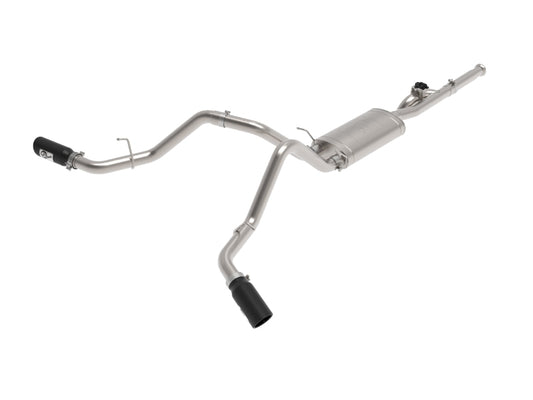 aFe Gemini XV 3in 304 SS Cat-Back Exhaust 09-18 GM Trucks V6-4.3/V8-4.8/5.3L w/ Black Tips